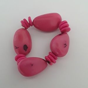 Pink tagua bracelet.(code:ACPR-B-001)